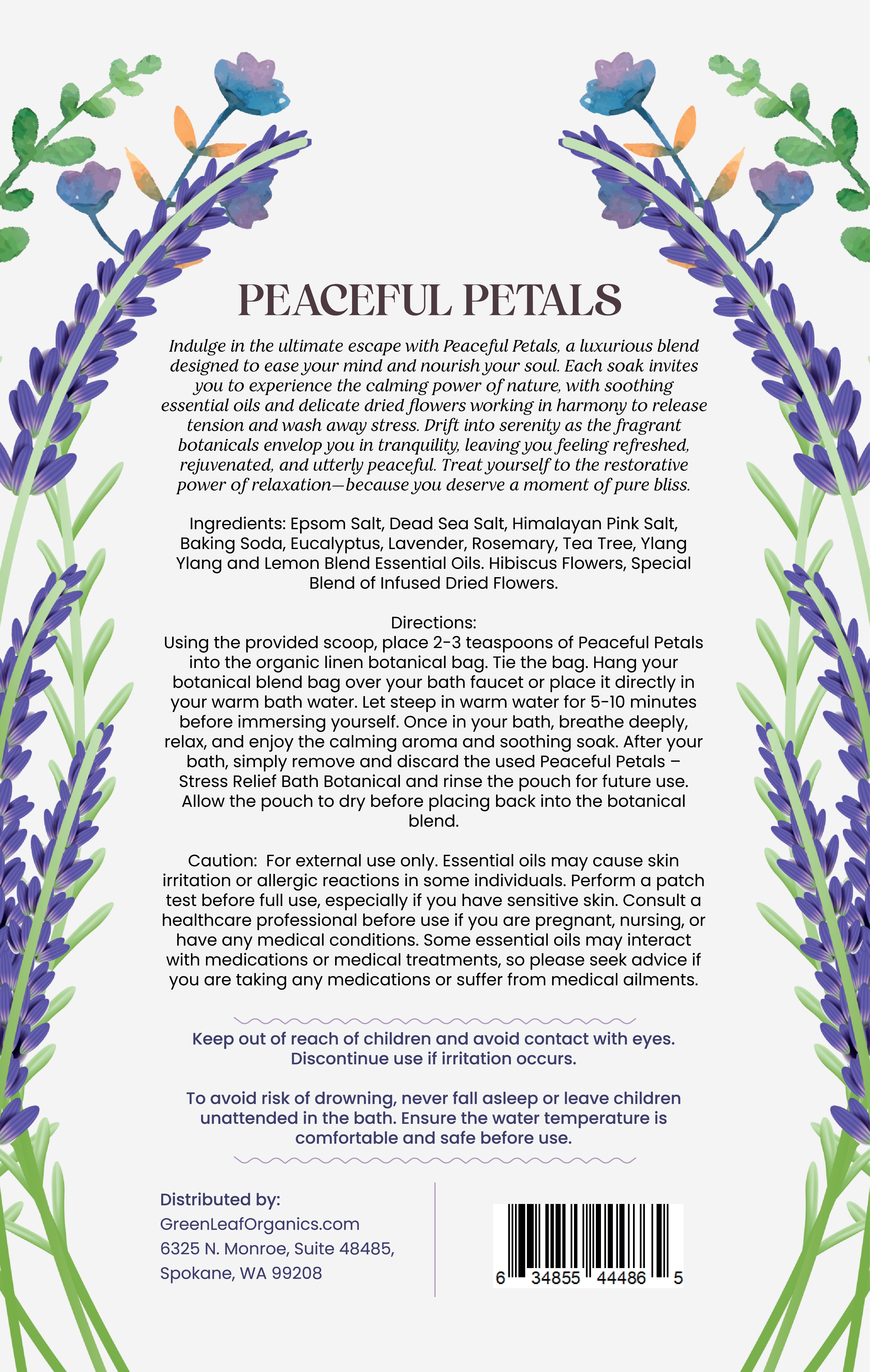 Peaceful Petals Stress Relief Bath Botanicals